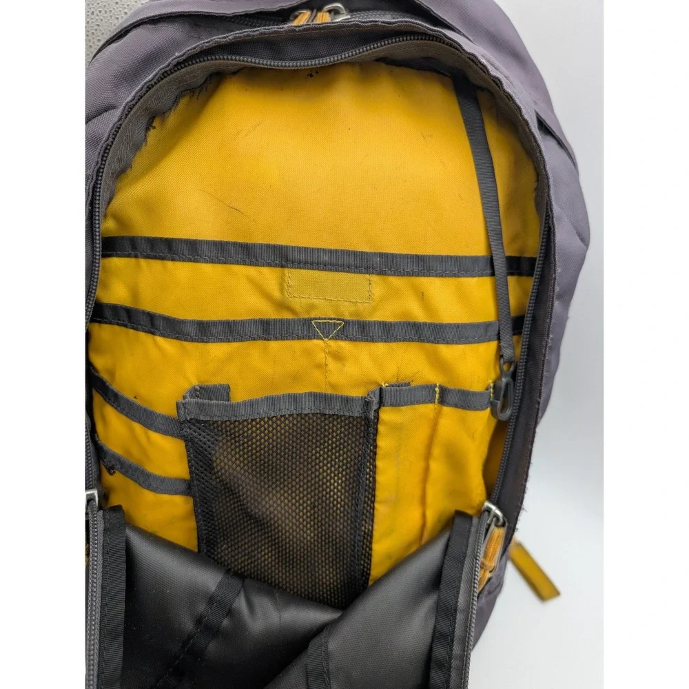 The North Face Vault Backpack Grey Yellow Laptop School Bag